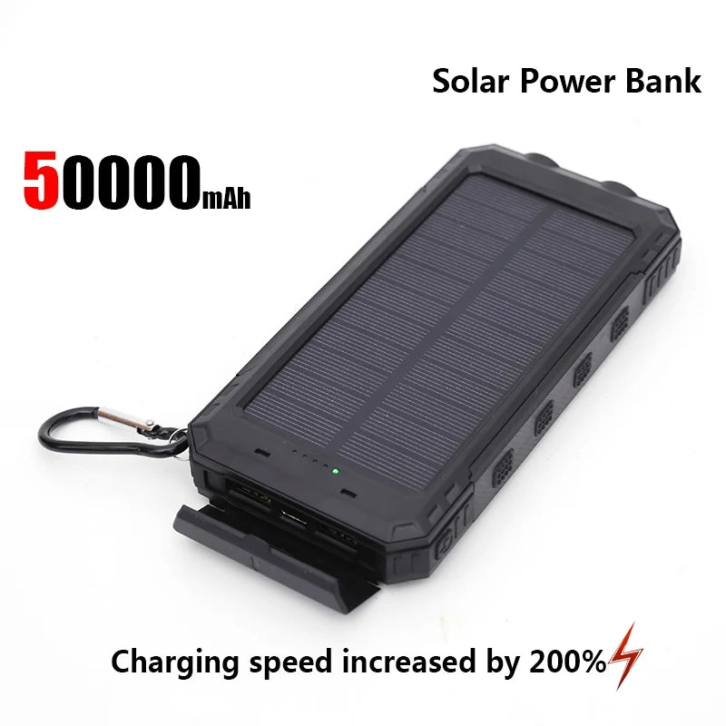50000mAh Solar Power Bank, LDE Light