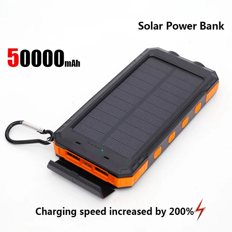 50000mAh Solar Power Bank, LDE Light